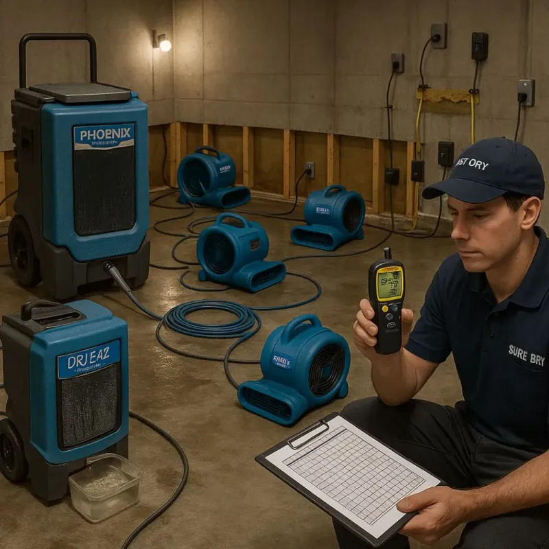 Structural Drying and Dehumidification process in Monte Sereno, CA